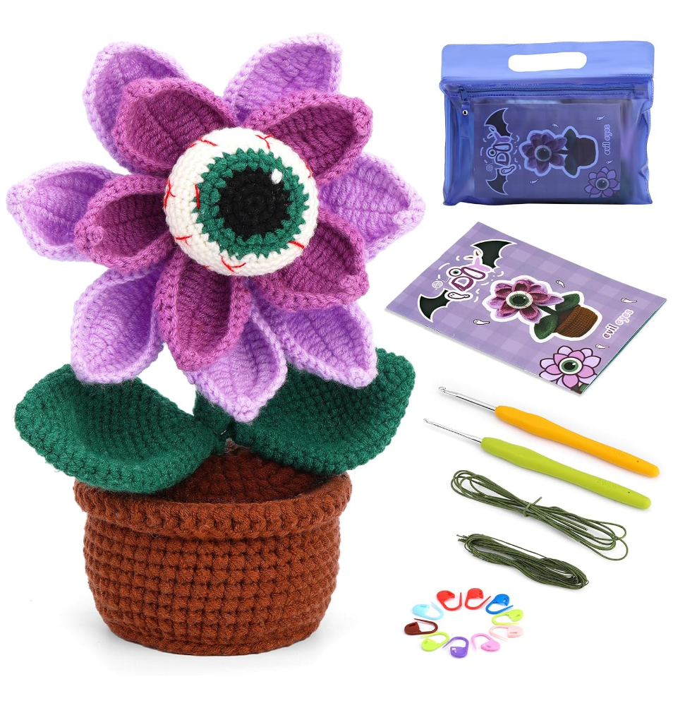 Halloween crochet kit Eye Flower